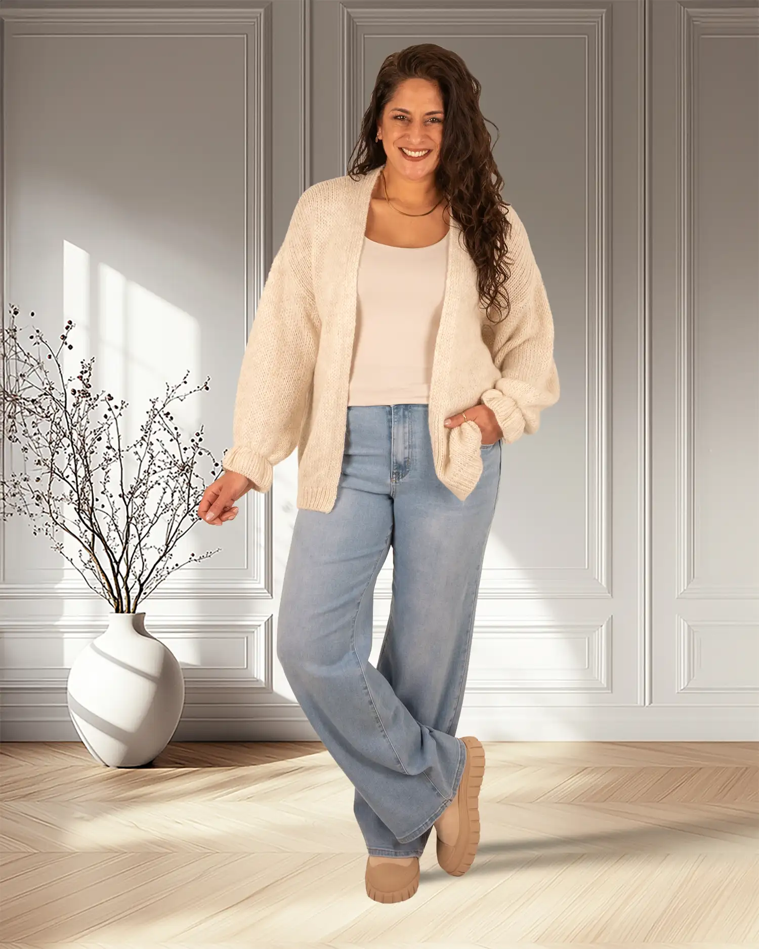 Beige basic hemdje dubbel D*versa - Afbeelding 4