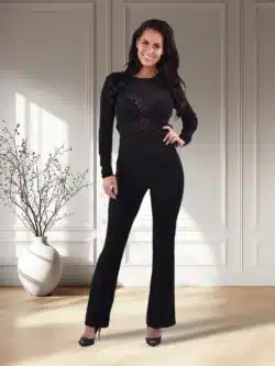 Zwarte pantalon met flared pijpen van Ivivi