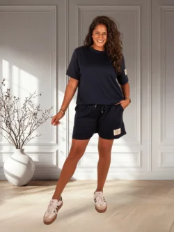 Donkerblauw joggingpak kort van El-Vita