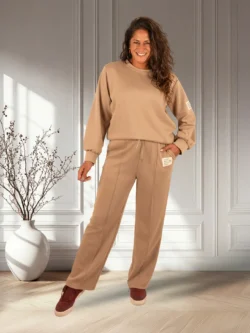 Donkerbeige joggingpak met lange mouw van El-Vita