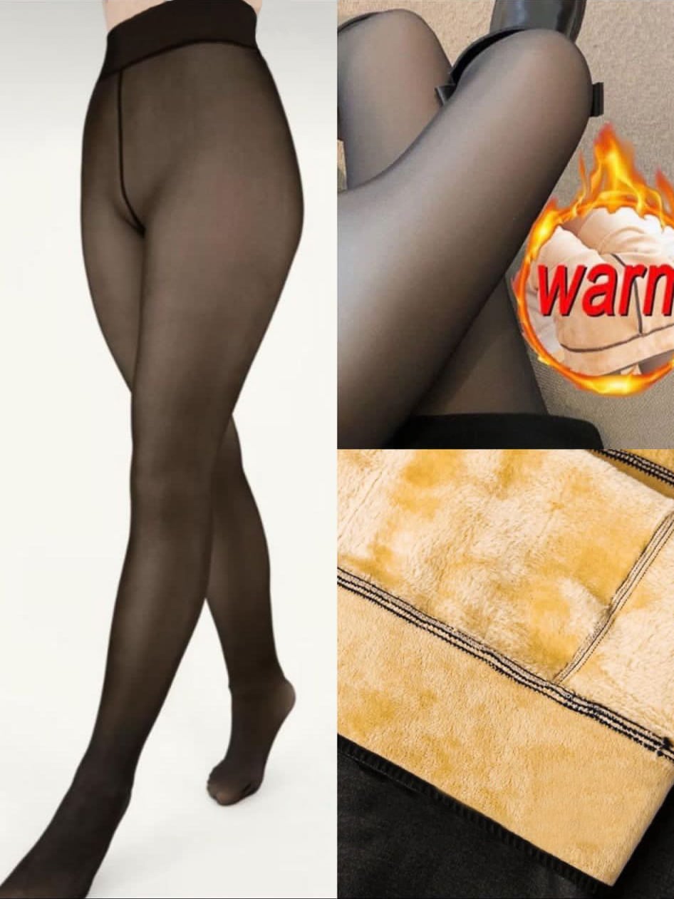Zwarte ruime thermopanty beige gevoerd van El-Vita