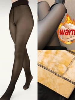 Zwarte thermopanty beige gevoerd van El-Vita