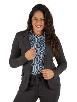 Donkerblauwe travelstof blazer van Vera Jo