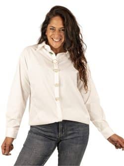 Witte blouse gekleurde knopen van Jasmine