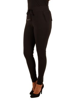 Zwarte travelstof broek van Mi Piace