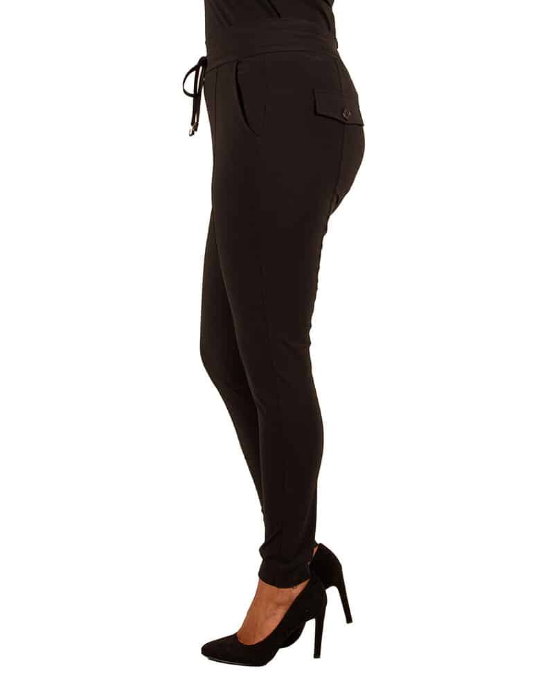 Zwarte travelstof broek van Mi Piace - Afbeelding 4