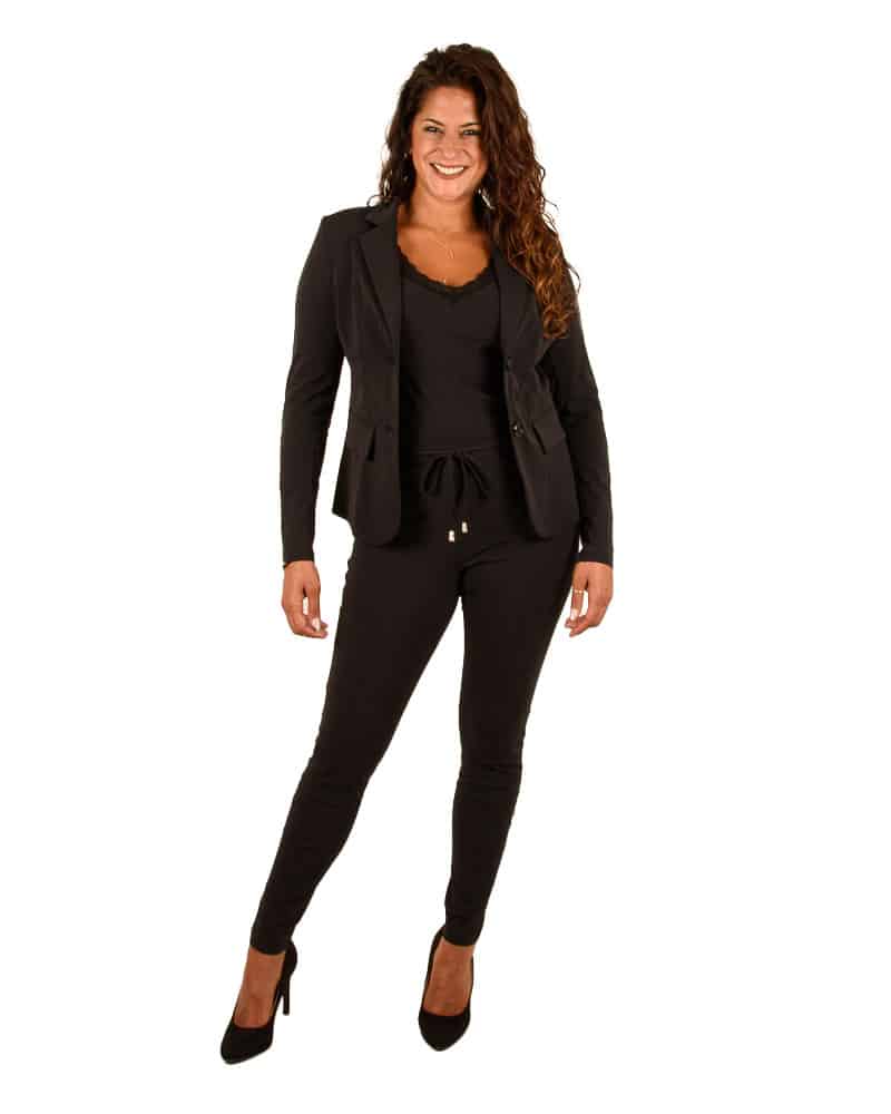 Zwarte travelstof broek van Mi Piace - Afbeelding 6