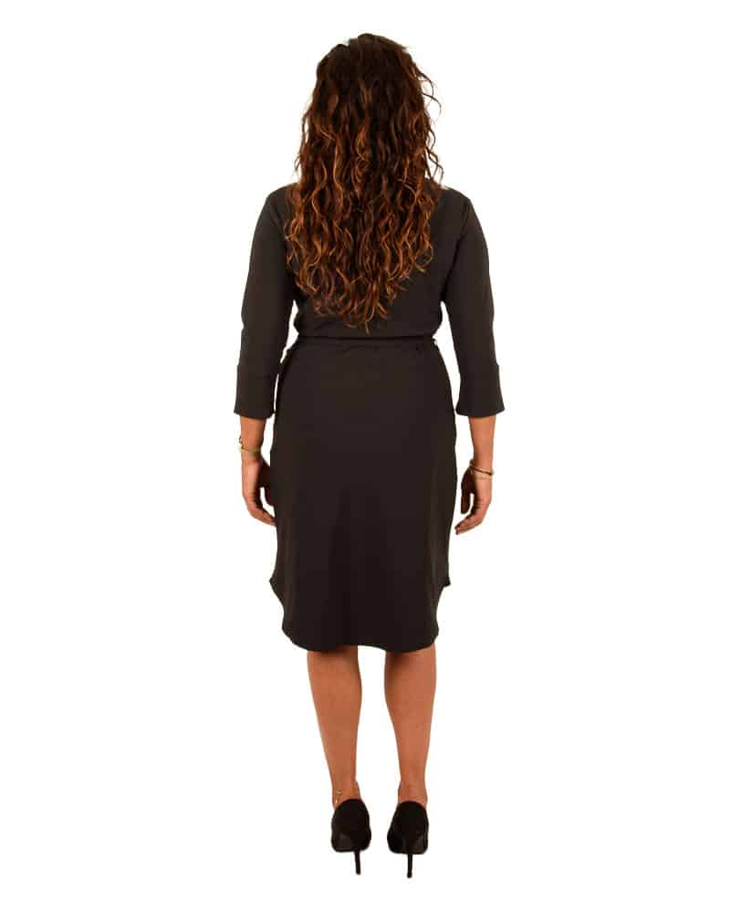 Zwarte travelstof jurk va Mi Piace - Afbeelding 4