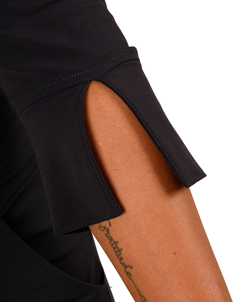 Donkerblauwe travelstof jumpsuit van Mi Piace - Afbeelding 4