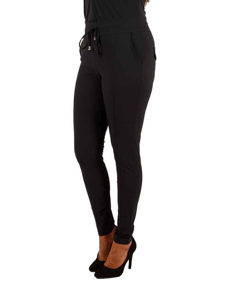 Donkerblauwe travelstof broek van Mi Piace