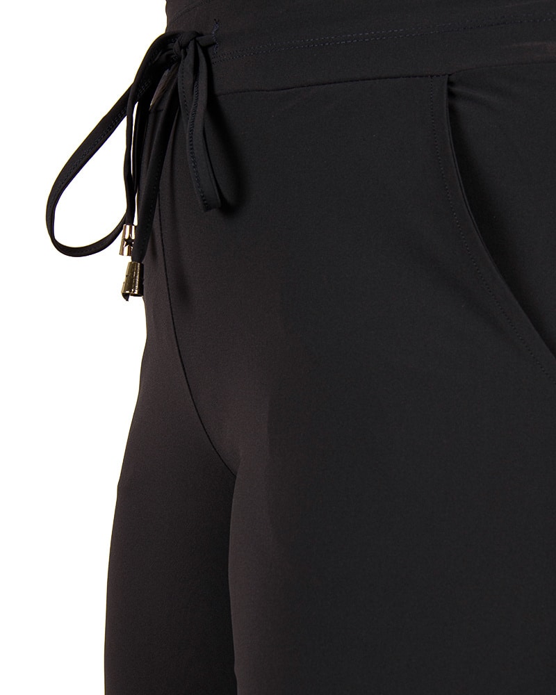 Donkerblauwe travelstof pantalon met rechte pijp van Mi Piace - Afbeelding 6