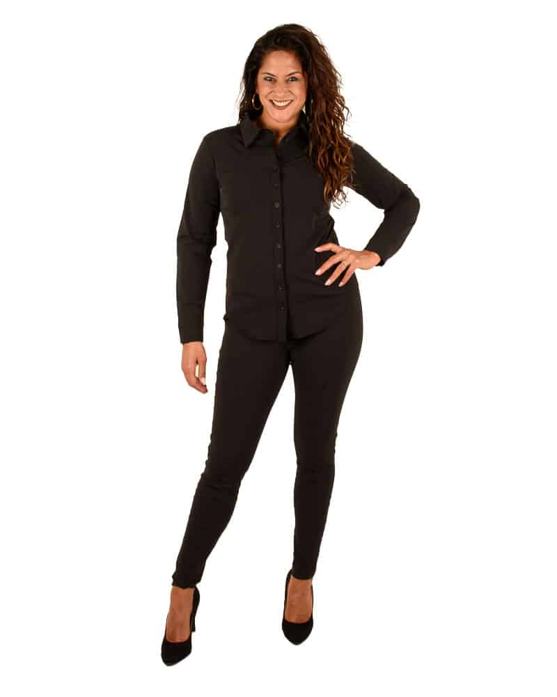 Zwarte travelstof broek van Mi Piace - Afbeelding 5