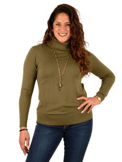 Groene losse fijngebreide trui met col van Gemma Ricceri