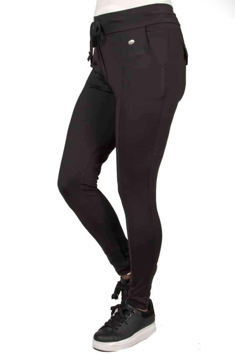 Zwarte travel stof broek van Angelle Milan