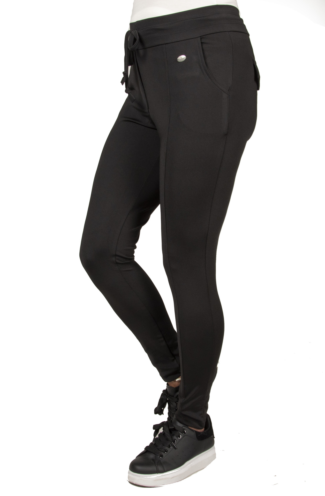 Zwarte travel stof broek van Angelle Milan