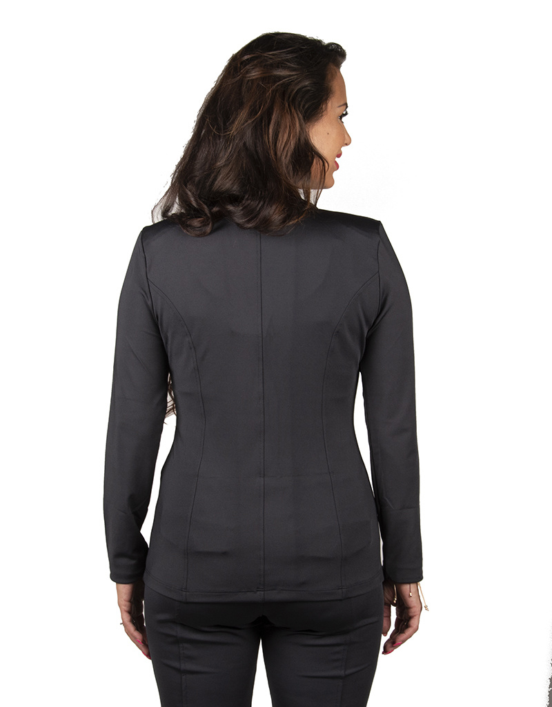 Marine travel stof blazer van Angelle Milan - Afbeelding 4