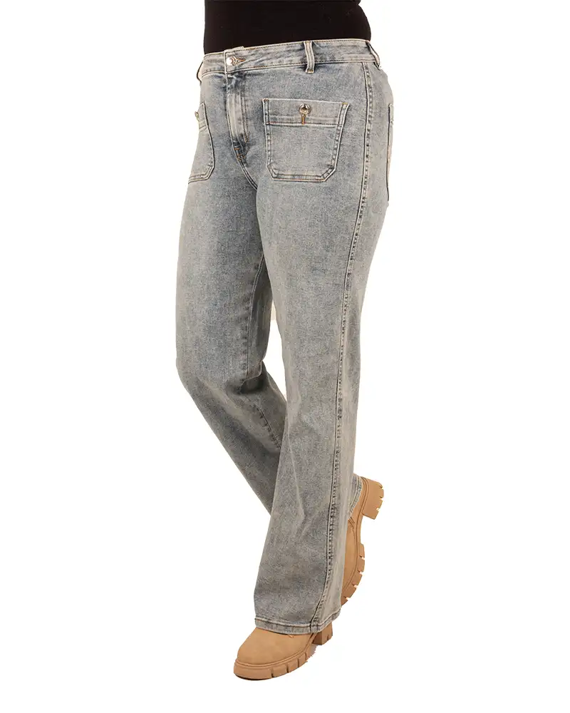 Light blue wide leg jeans van Norfy - Afbeelding 2