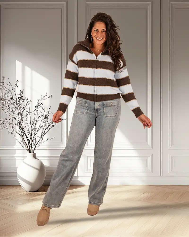 Light blue wide leg jeans van Norfy