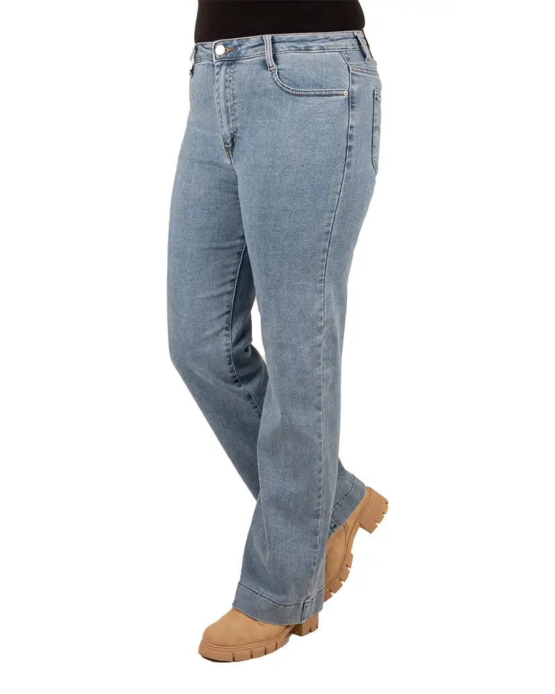 Light blue straight jeans van FS Fashion - Afbeelding 2
