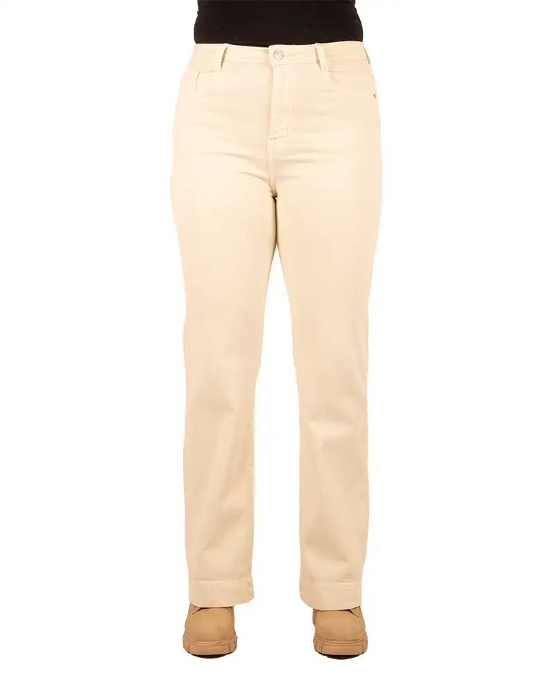 Ecru straight jeans van FS Fashion - Afbeelding 5