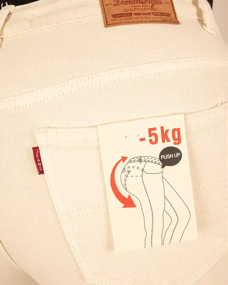 Ecru straight jeans van FS Fashion - Afbeelding 4