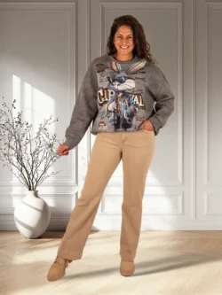 Beige straight jeans van FS Fashion