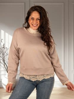 Taupe sweater van Forza