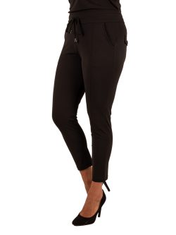 Zwarte 7/8 travelstof broek van Mi Piace