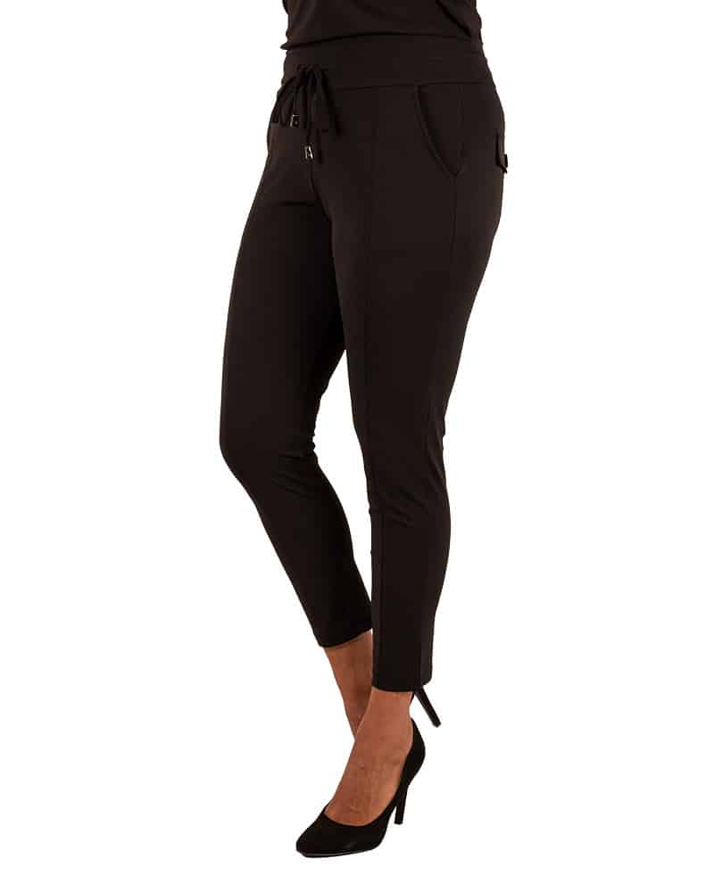 Zwarte 7/8 travelstof broek van Mi Piace