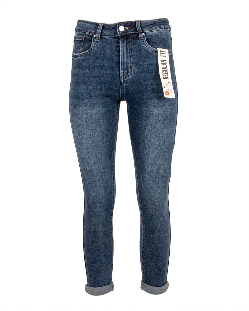Blue high waist skinny jeans van Hello Miss - Afbeelding 2