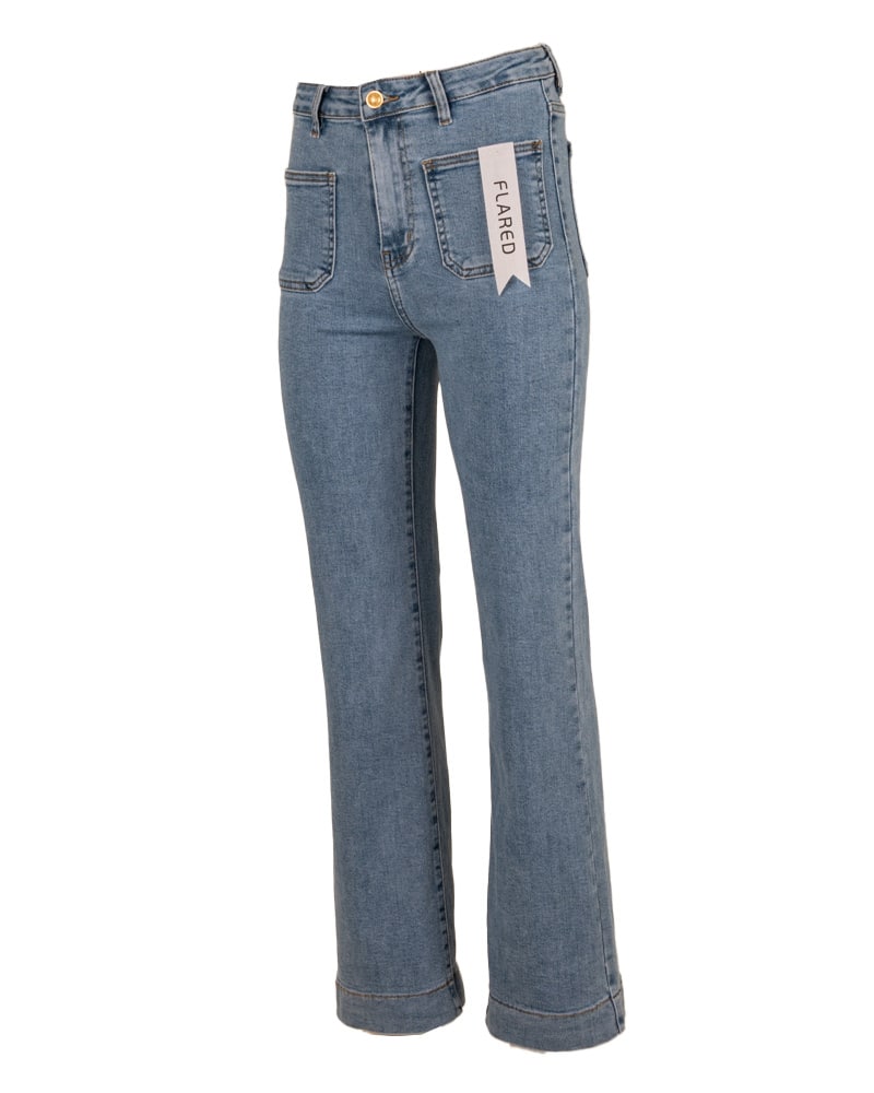 Light blue flared jeans van Folyrose - Afbeelding 2