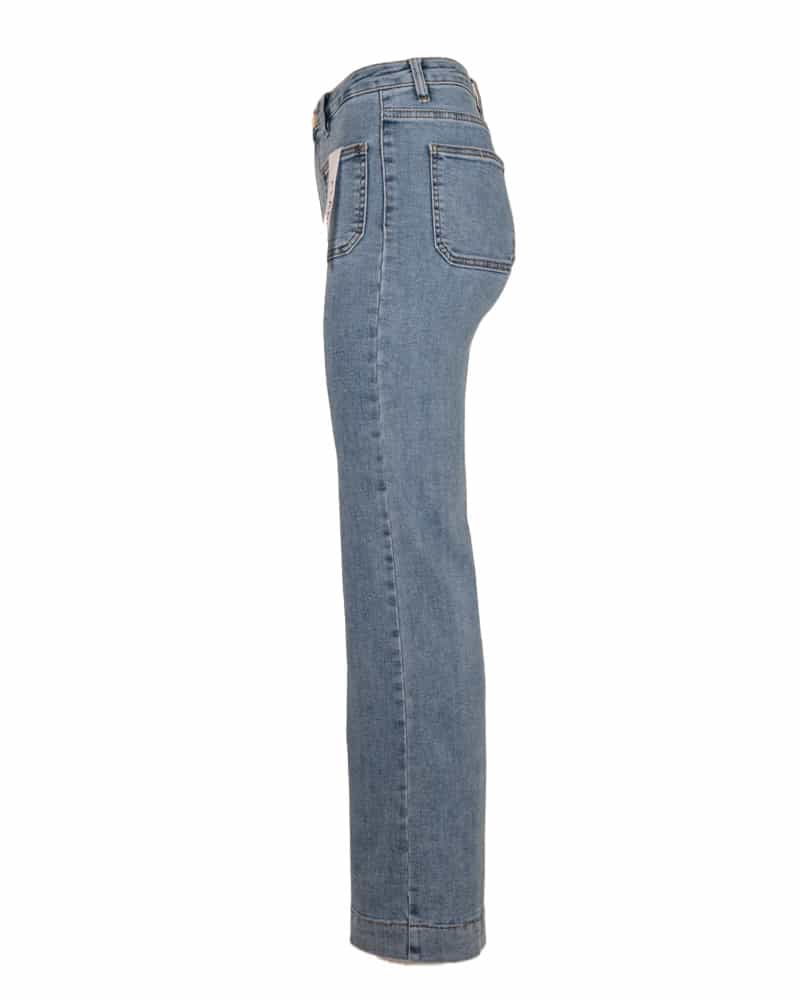 Light blue flared jeans van Folyrose - Afbeelding 4