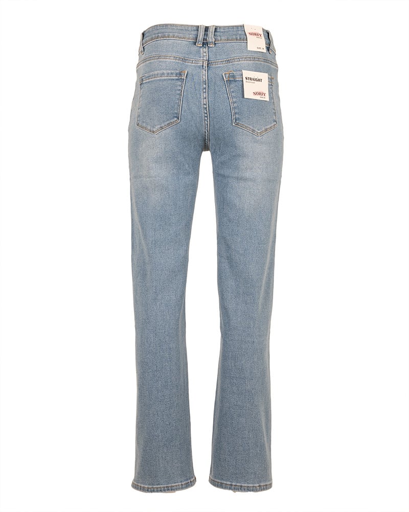 Light blue high rise straight jeans van Norfy - Afbeelding 4