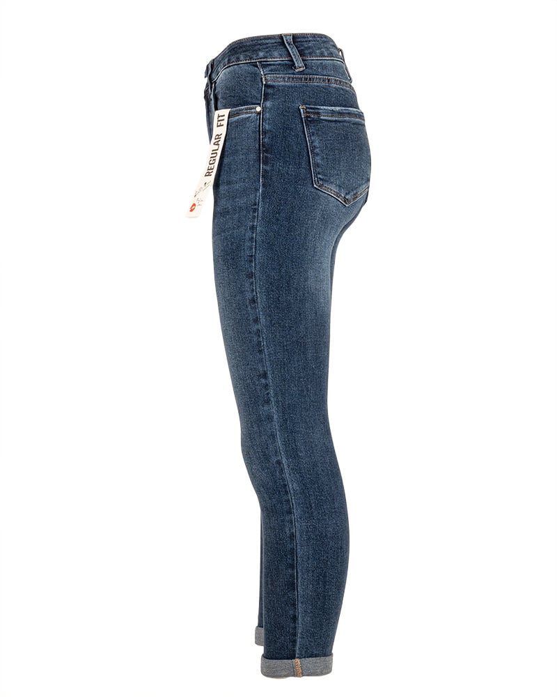 Blue high waist skinny jeans van Hello Miss - Afbeelding 3