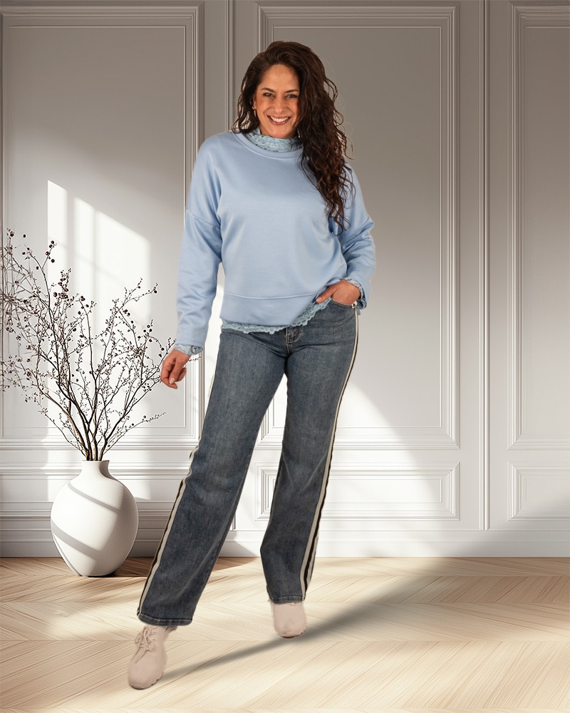Lichtblauwe sweater van Forza - Afbeelding 5