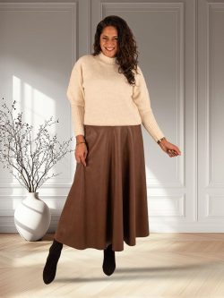 Bruine pu rok van Triple Nine