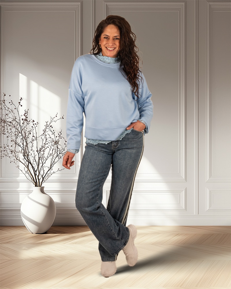 Lichtblauwe sweater van Forza - Afbeelding 7