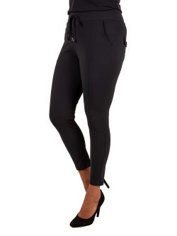 Donkerblauwe 7/8 travelstof broek van Mi Piace