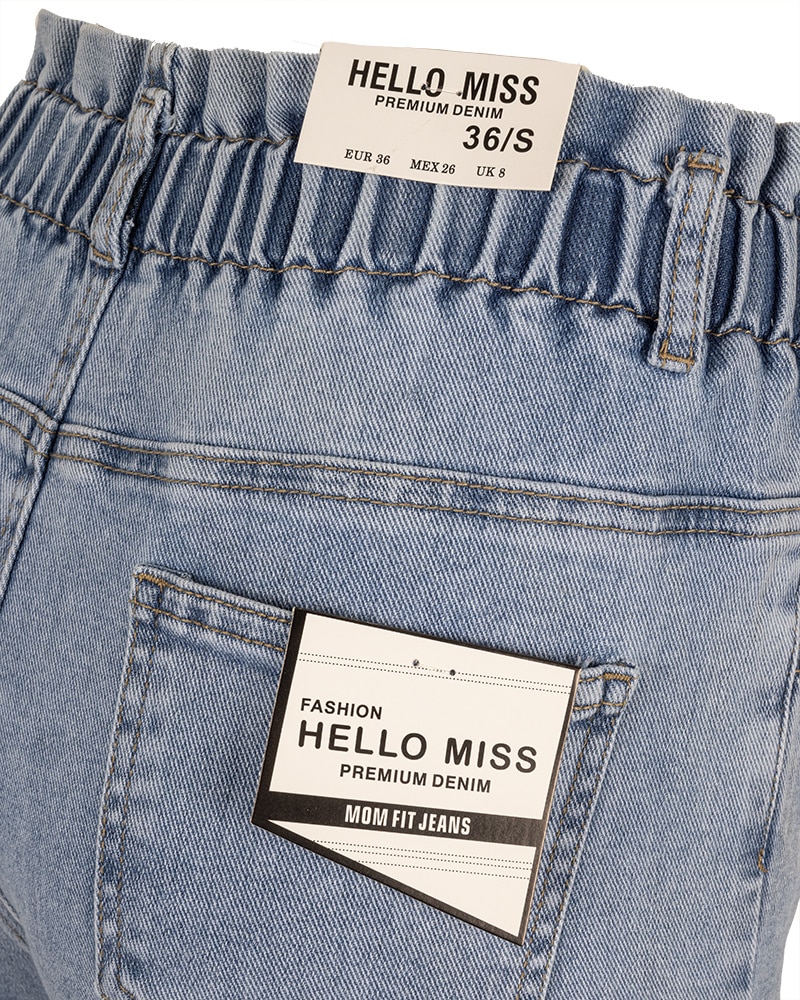 Light blue high waist mom jeans van Hello Miss - Afbeelding 6