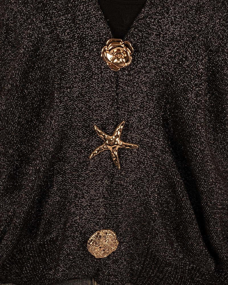 Zwart glitter vest broches van Gemma Ricceri - Afbeelding 4