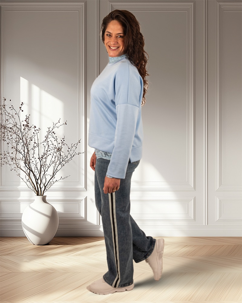 Lichtblauwe sweater van Forza - Afbeelding 4