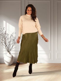 Groene satijnen rok van New Collection