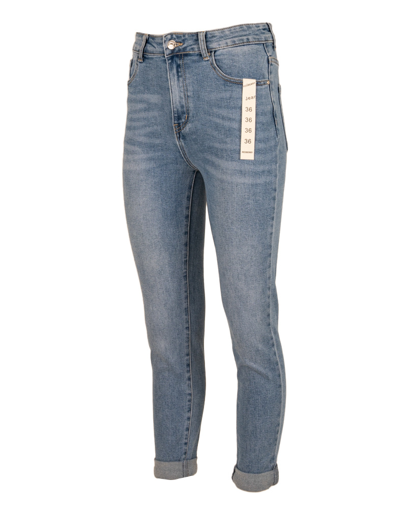 Light blue high waist mom jeans van Redberry - Afbeelding 2