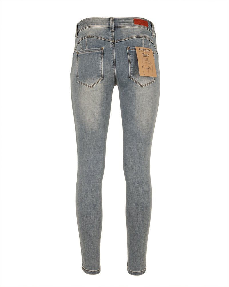 Mid blue push-up skinny jeans van Toxik - Afbeelding 4