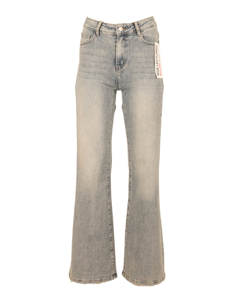 Light blue wide leg flared  jeans van Hello Miss - Afbeelding 3