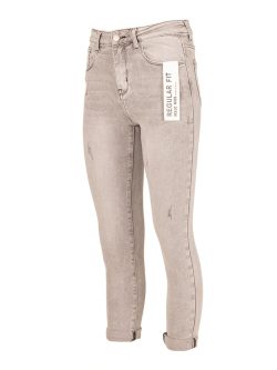 Lichtgrijze regular fit jeans van Hello Miss