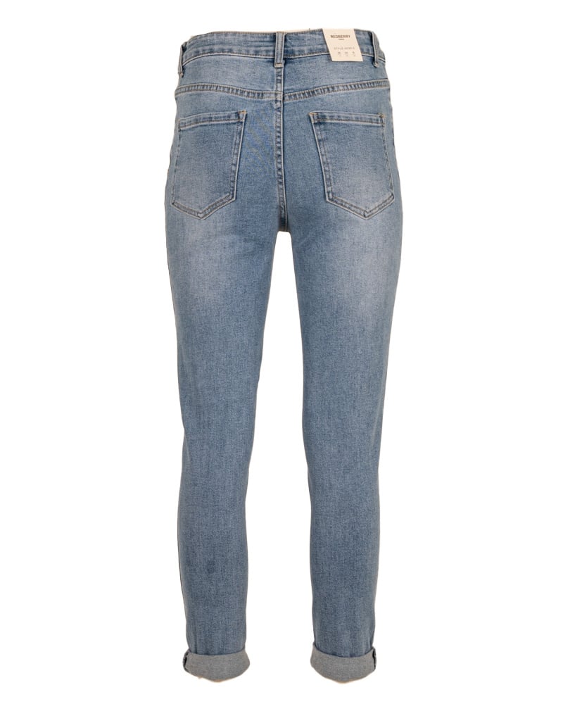 Light blue high waist mom jeans van Redberry - Afbeelding 5