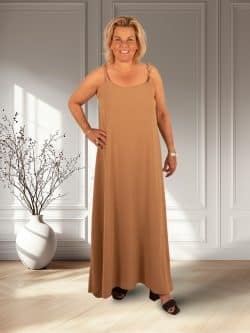 Camel lange jurk van El-Vita