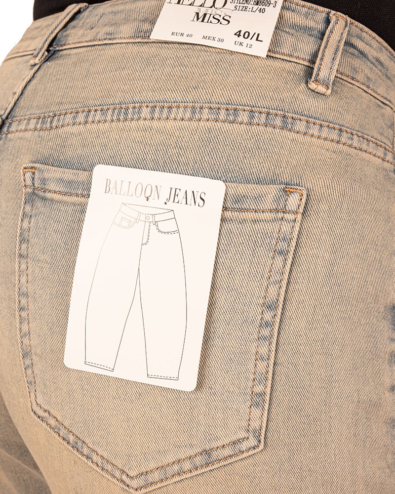 Blue jeans balloon fit dirty wash van Hello Miss - Afbeelding 6