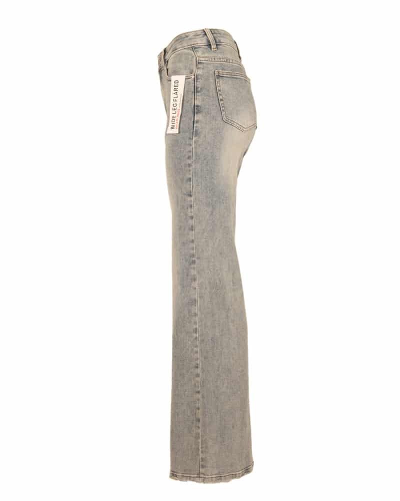 Light blue wide leg flared  jeans van Hello Miss - Afbeelding 4